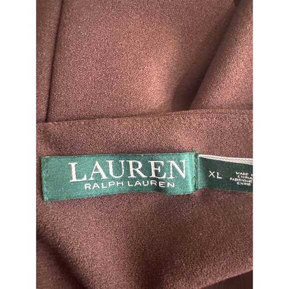 Lauren Ralph Lauren Brown Sleeveless  v Neck Top Womens top blouse XL stretch - Picture 3 of 4